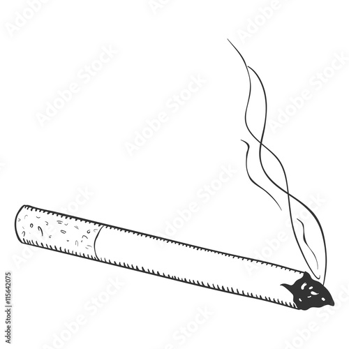 Vector Single Sketch Cigarette with Filter