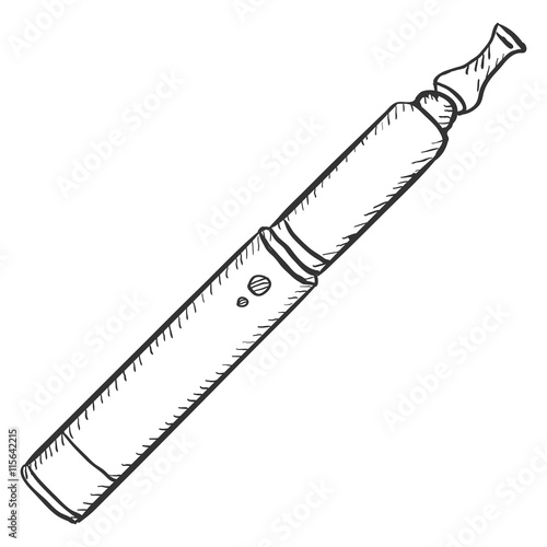 Vector Sketch Single Electronic Cigarettes. Vape Equipment.