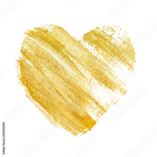drawing gold Heart.