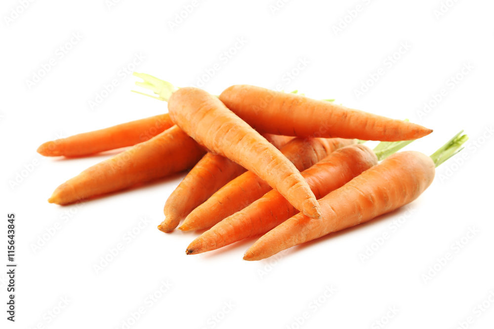 Fresh carrots isolated on a white background Fresh carrots isolated on a white background