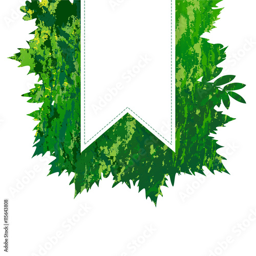 vector frame with colored spring leaves in grunge style