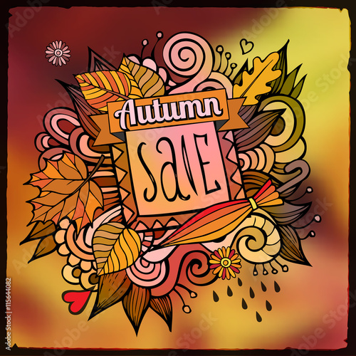 Vector decorative autumn sale blurred background
