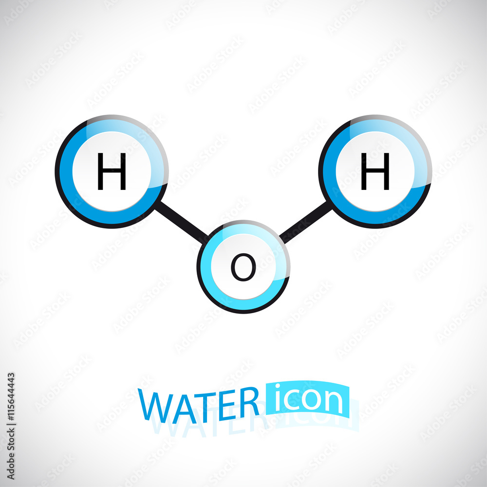 H2O. The water molecule icon. Vector Illustration H2O. The water molecule icon. Vector Illustration