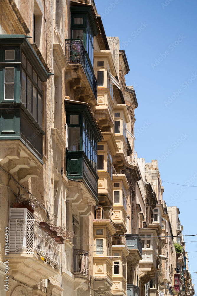 Street with Traditional maltese balconies