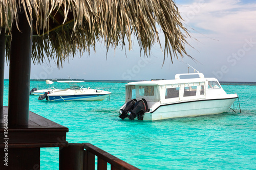boat near the maldivian island