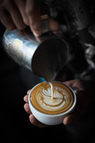 coffee latte art in coffee shop cafe