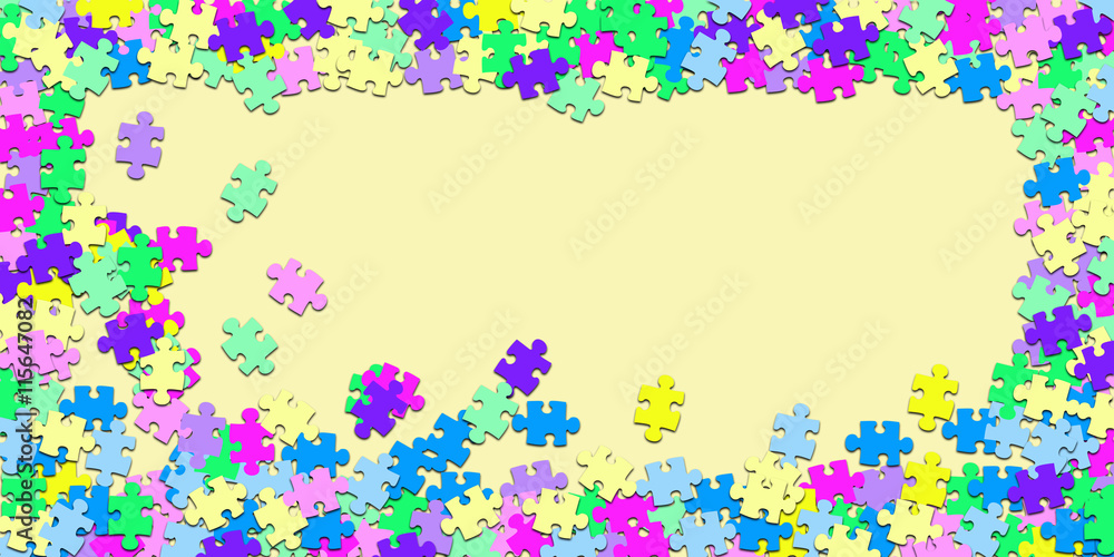 mixed colorful puzzle pieces