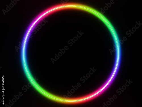Colorful vivid spectrum ring on black background
