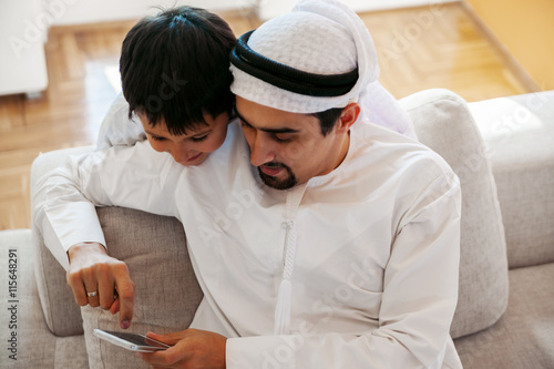 Photography Arabian Father And Son