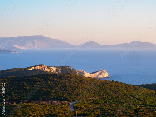 Road to Cape Lefkas on Lefkada, Greece