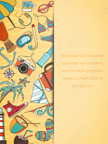 Summer hand drawn vector card