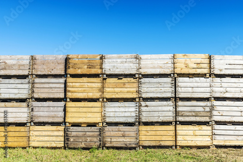 Heap of old wooden boxes