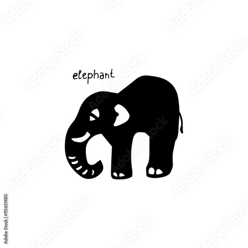 Abstract silhouette of elephant
