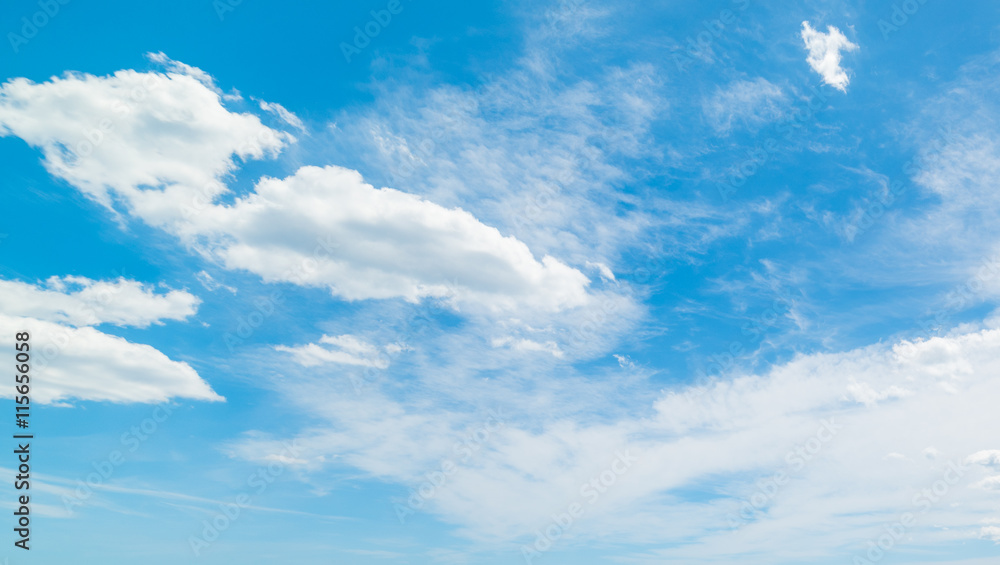 white clouds in the springtime