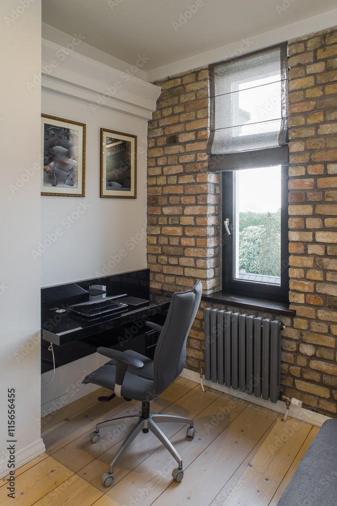 Fototapeta premium Contemporary interior studio, cabinet. Modern interior in privat