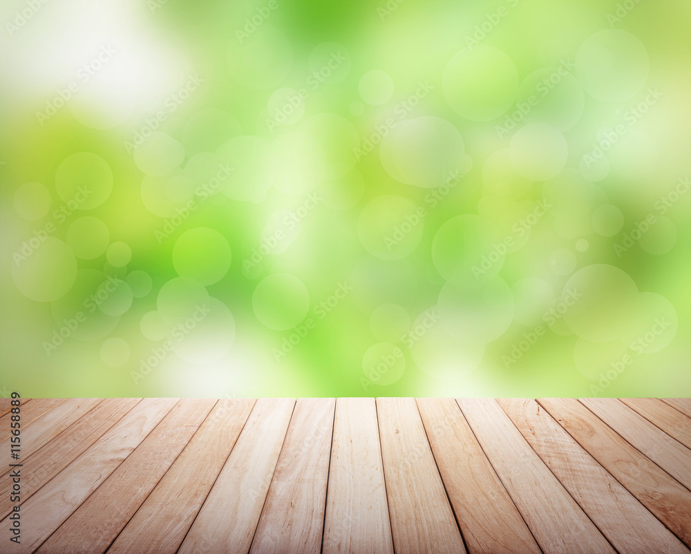 Wooden platform with green plants. Wooden platform with green plants.