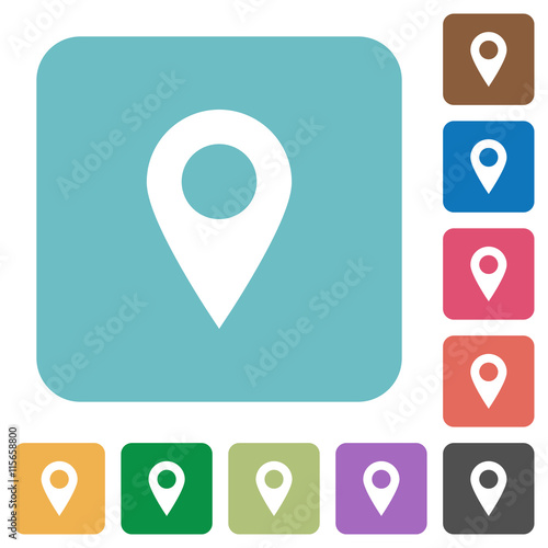 Flat location pin icons