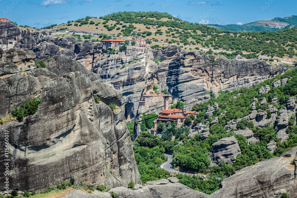Fototapeta premium Rock cliffs (60 million years old). Meteora, Kalambaka. Greece.