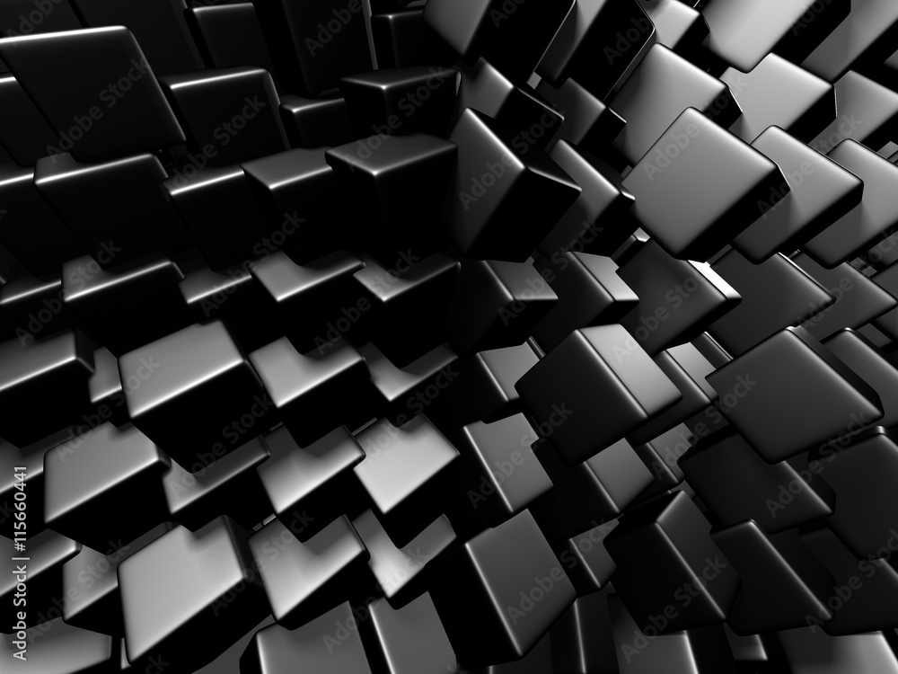 Abstract Dark Metallic Cubes Wall Background Abstract Dark Metallic Cubes Wall Background