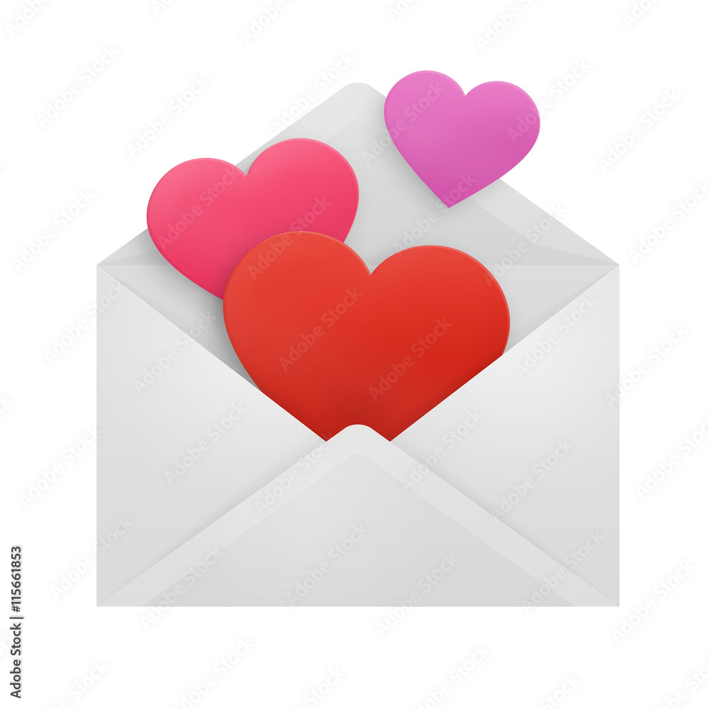 Hearts in an envelope.