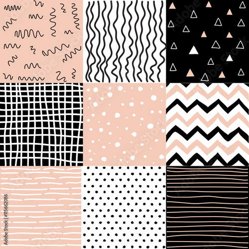 Set of seamless patterns photo