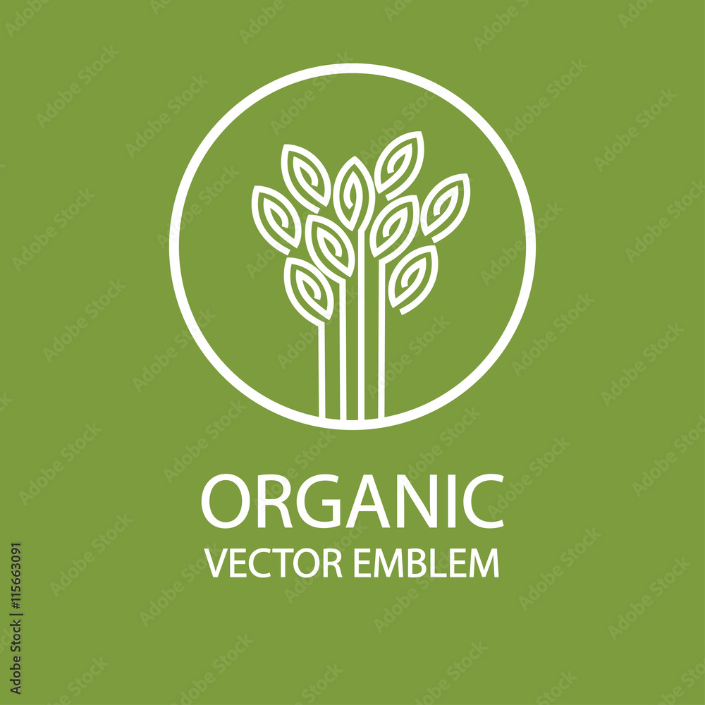 Vector abstract organic emblem, outline monogram, flower symbol, printing, stamp Vector abstract organic emblem, outline monogram, flower symbol, printing, stamp