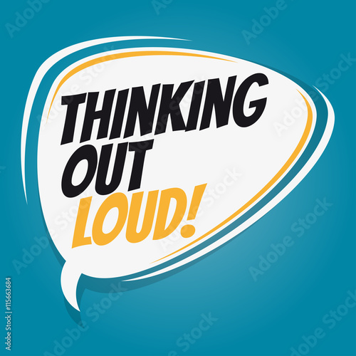 thinking out loud retro speech bubble