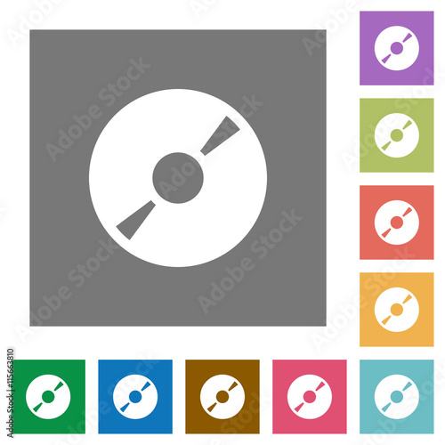 DVD disk square flat icons