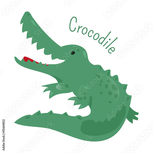 Crocodile isolated. Sticker for kids. Child fun icon. © Hanna