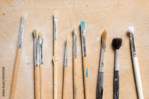Set of Used Fine Paintbrushes