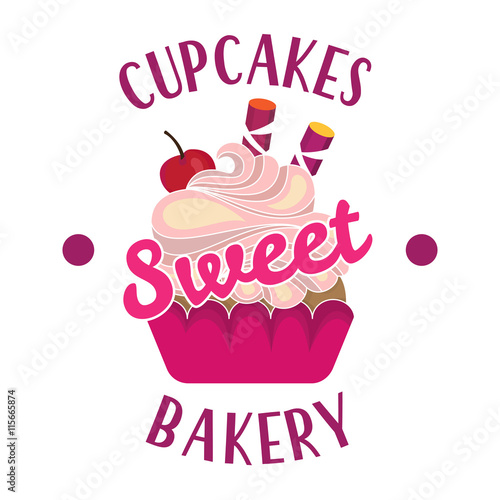 Cupcake dessert logo.