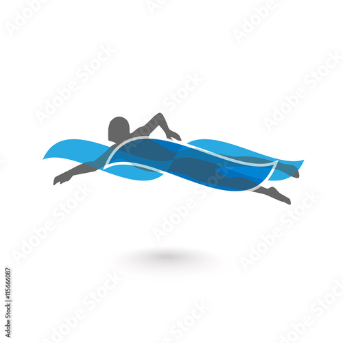 Swimmer Logo Design Element.