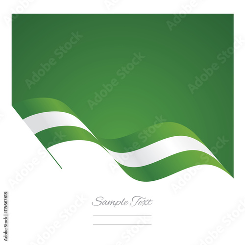 Nigeria abstract wave flag ribbon vector background