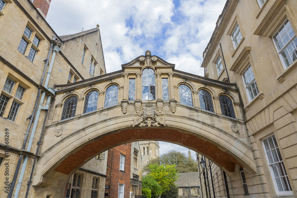 Hertford Bridge, popularly known as the Bridge of Sighs in Oxford, England