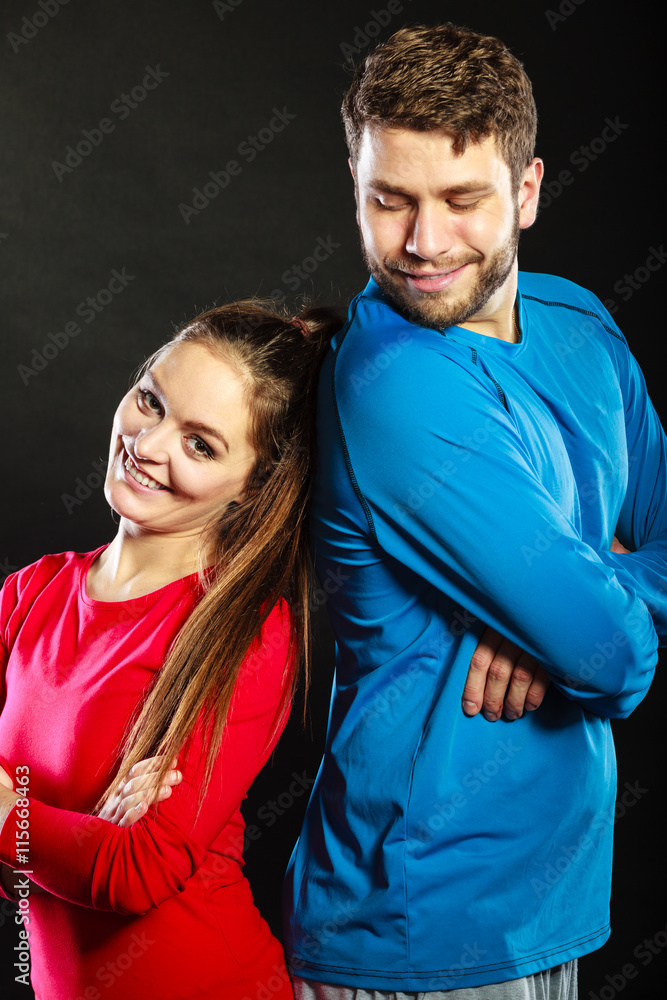 Obraz premium Portrait of smiling woman and man. Happy couple.