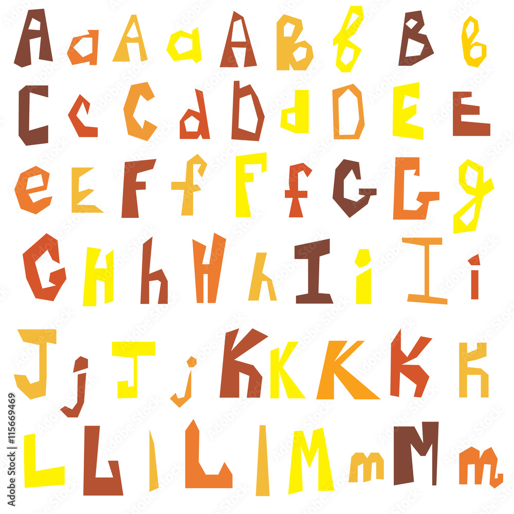 Vector set of different lettes A-M Vector set of different lettes A-M