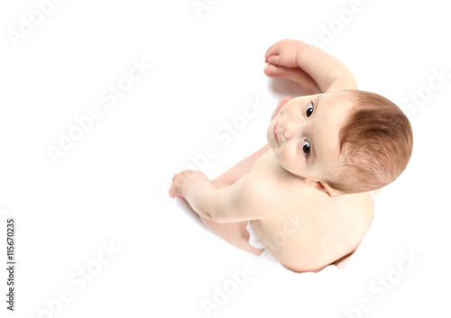 Cute baby boy, isolated on ...