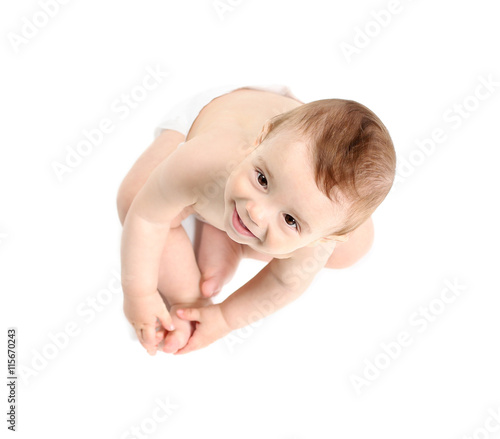 Cute baby boy, isolated on ...