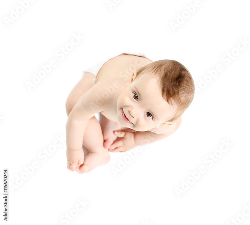 Cute baby boy, isolated on ...