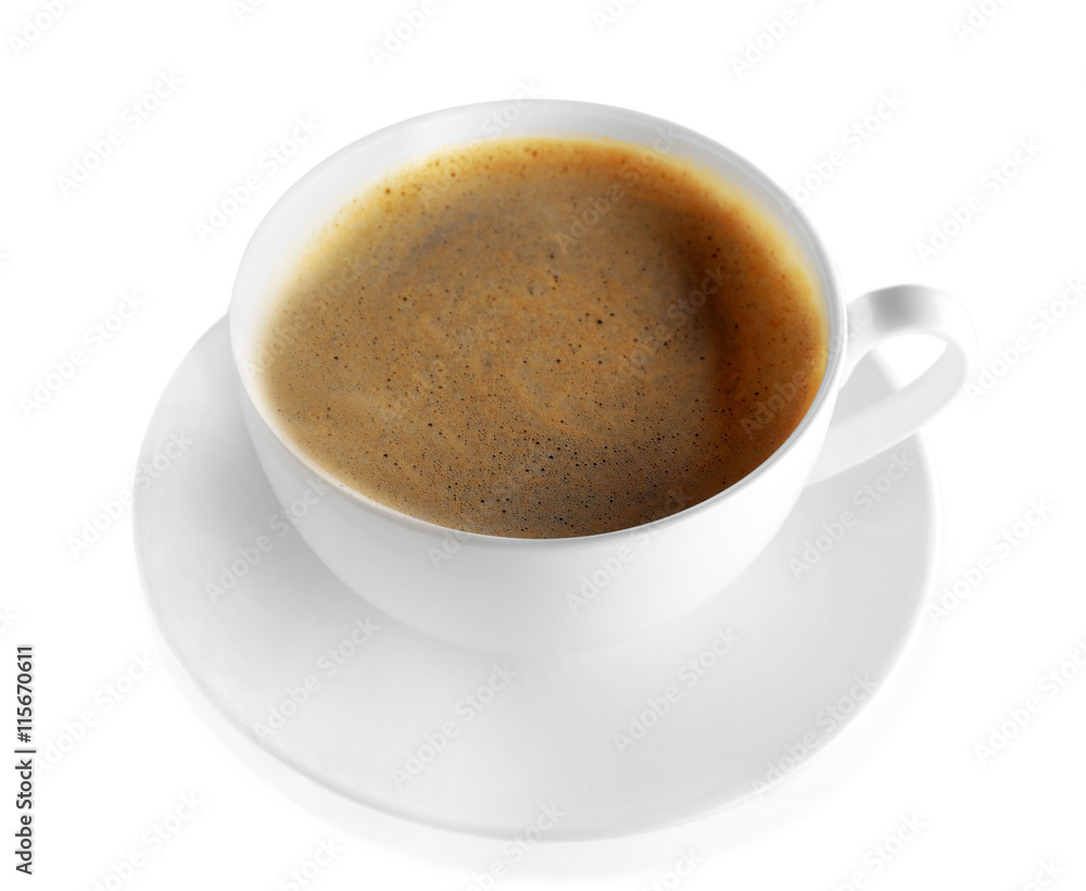 Cup of coffee with foam on light background Cup of coffee with foam on light background