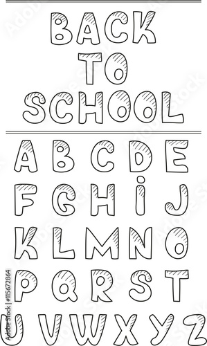 Interesting font. Decorative vector alphabet letters