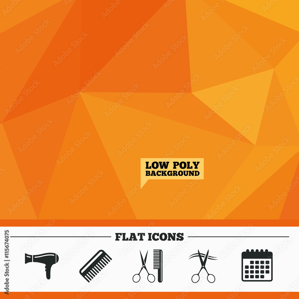 Hairdresser icons. Scissors cut hair symbol. Hairdresser icons. Scissors cut hair symbol.