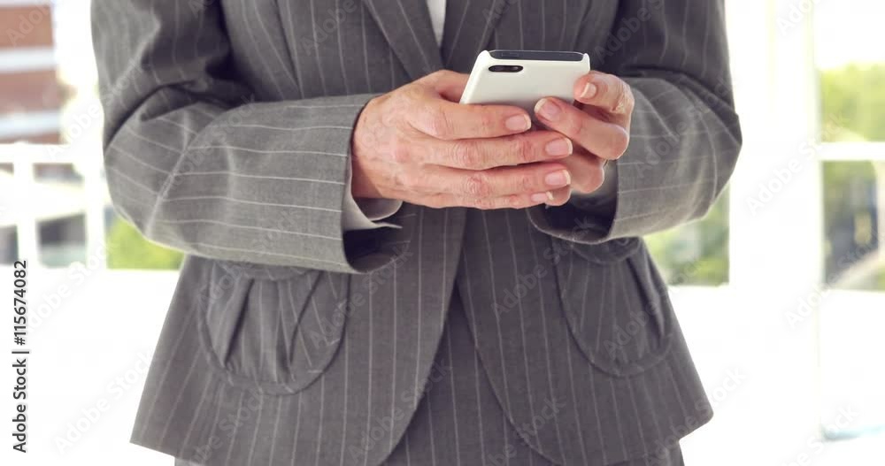Close up of businesswoman using smartphone in the office Close up of businesswoman using smartphone in the office