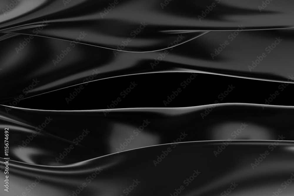 An Abstract Image Of Black Cloth Background, 3d Render Abstract