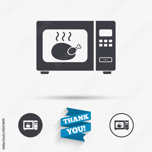 Microwave oven sign icon. Kitchen electric stove