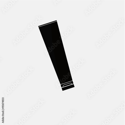 cosmetic products, cream bottle silhouette vector  over white ba