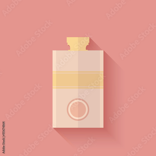 cosmetic products, big frangance flat  vector over pink color ba