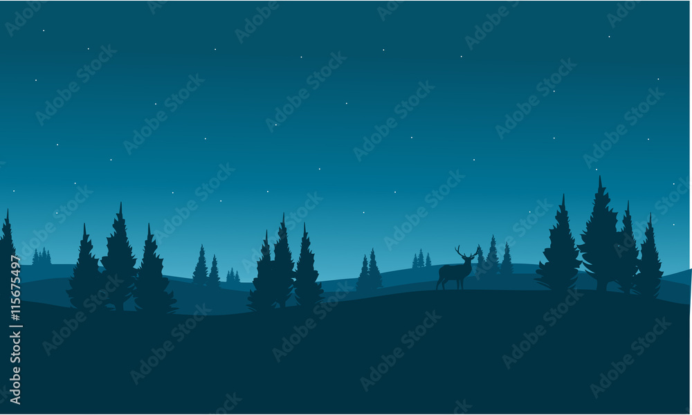 silhouette of snowing winter town silhouette of snowing winter town