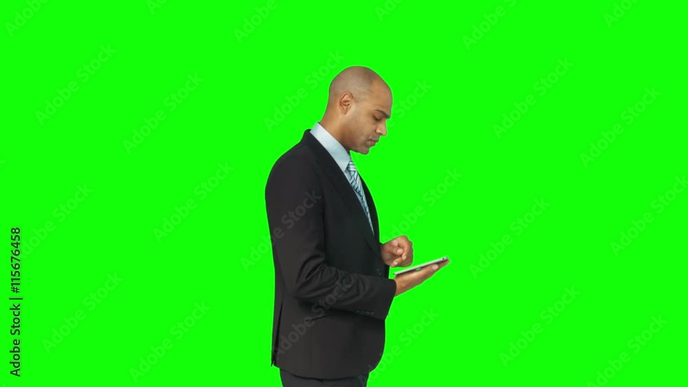 Businessman using his tablet pc Businessman using his tablet pc