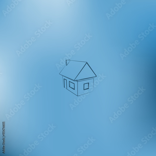 Wallpaper Mural Flat paper cut style icon of house model Torontodigital.ca